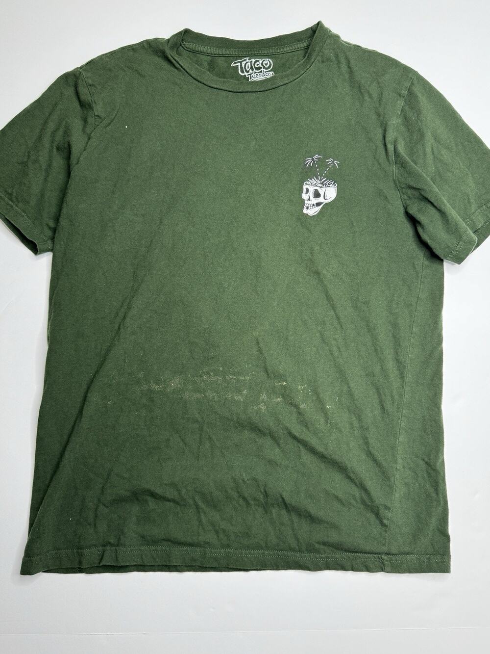 Taco Tuesday Mens L Good Vibes 1996 Skull Graphic T Shirt Green Streetwear